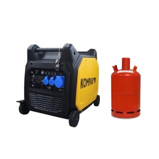 KOMPAK Dual Fuel Inverter Gas Benzin 7700 Watt Stromaggregat 230V