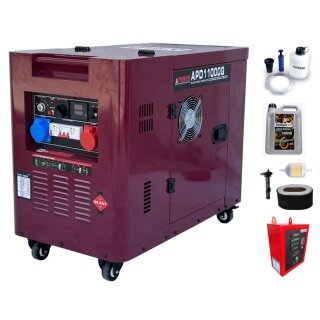 AiPOWER Diesel Stromaggregat Full Power 9 KVA APD11000Q 400V/230V Set inkl. Zubehör